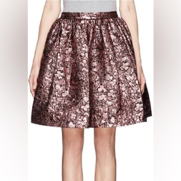 ALICE and Olivia Pia metallic Rose Gold Pink and black Pebble Bubble Party skirt - Picture 2 of 16